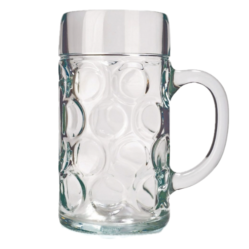 Bierkrug aus Glas – 0,5L & 1L Oktoberfest Maßkrug mit Henkel
